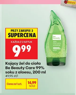 Kojący żel do ciała Be Beauty Care 99% soku z aloesu promocja w Biedronka
