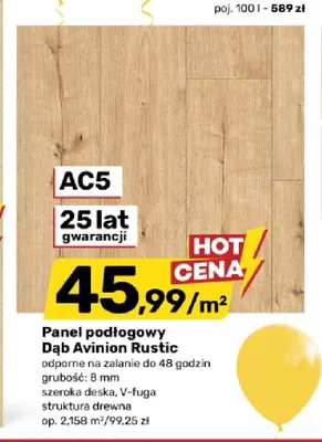 Panel podłogowy Dąb Avinion Rustic odporne na zalanie do 48 godzin grubość: 8mm szeroka deska, V-fuga struktura drewna promocja w Bricomarche