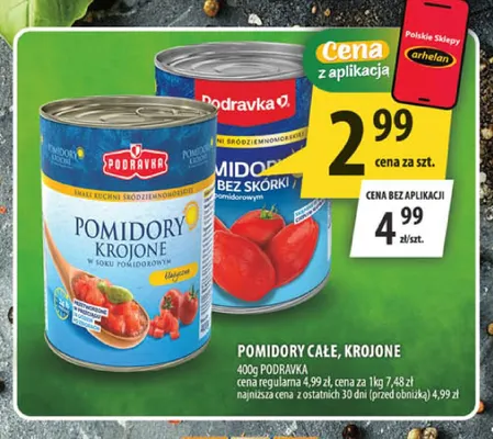 Pomidory krojone Podravka promocja w Arhelan