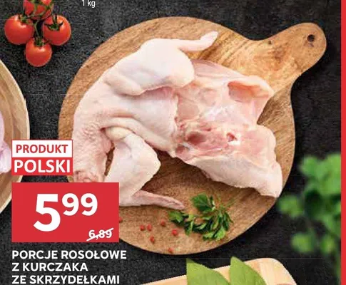 Porcje rosołowe z kurczaka ze skrzydełkami promocja w Stokrotka