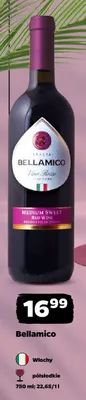 Wino czerwone półsłodkie Bellamico promocja w Netto