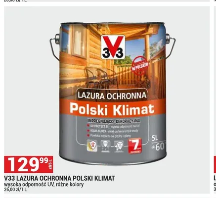Lazura ochronna V33 Polski Klimat promocja w Merkury Market