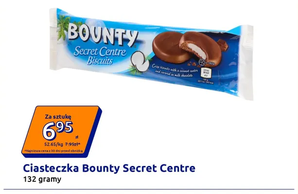 Ciasteczka Bounty Secret Centre promocja w Action
