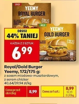 Burger Gold Yeemy z serem chicker promocja w Biedronka