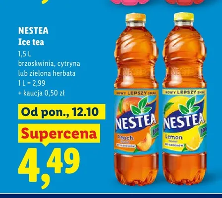 Ice tea brzoskwinia Nestea promocja w Lidl