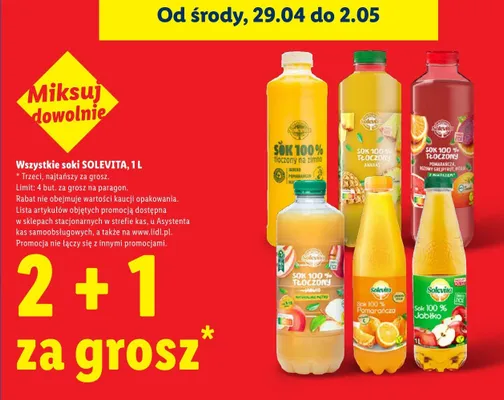 Sok wszystkie rodzaje promocja w Lidl