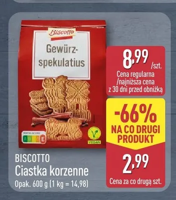 Ciastka korzenne Biscotto Gewürz-spekulatius promocja w Aldi