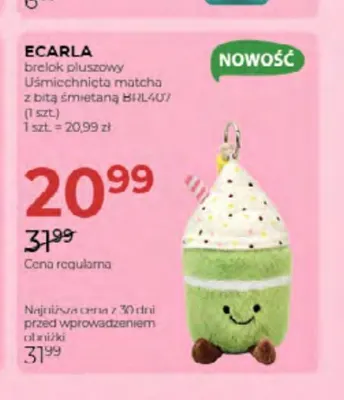 Brelok pluszowy Uśmiechnięta matcha z bitą śmietaną BRL407 Ecarla promocja w Drogerie Jawa