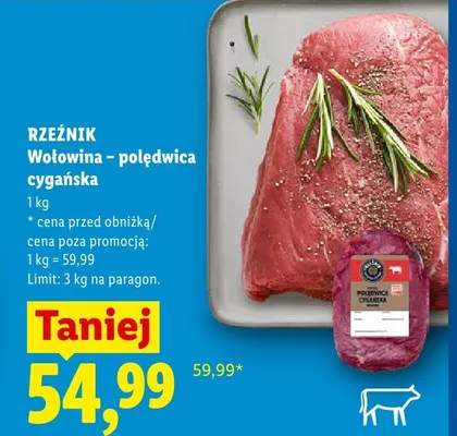 Wołowina polędwica cygańska Rzeźnik promocja w Lidl