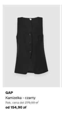 Kamizelka damska GAP czarna promocja w Lounge by Zalando