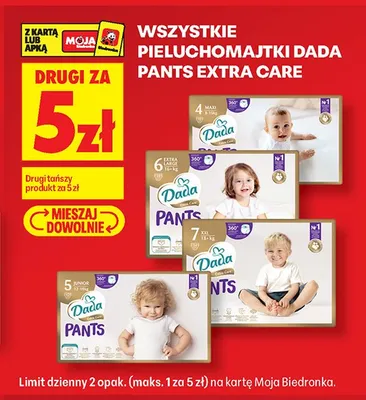 Pieluchomajtki Dada Pants Extra Care promocja w Biedronka