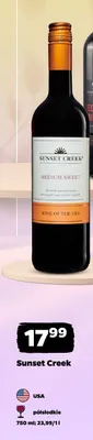 Wino czerwone Sunset Creek Medium Sweet amerykańskie półsłodkie promocja w Netto