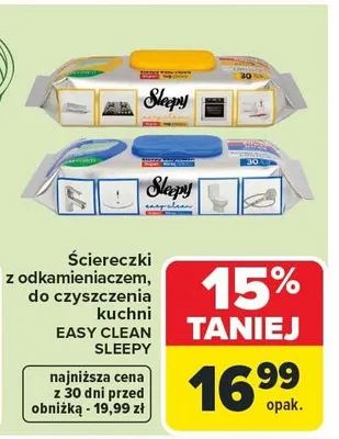 Ściereczki z odkamienianem do czyszczenia kuchni EASY CLEAN SLEEPY promocja w Carrefour