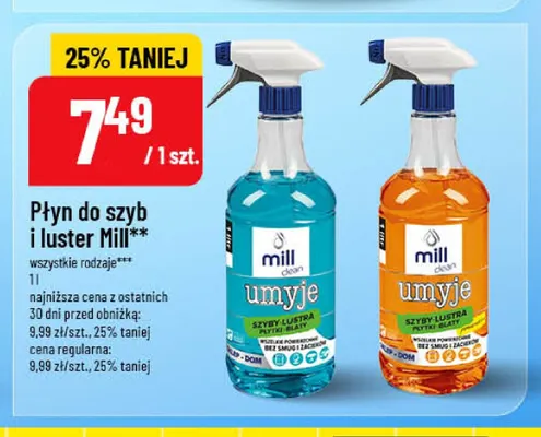 Płyn do szyb i luster Mill promocja w POLOmarket