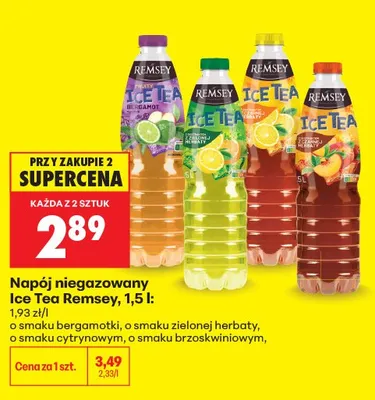 Napój niegazowany Ice Tea Remsey o smaku brzoskwiniowym promocja w Biedronka