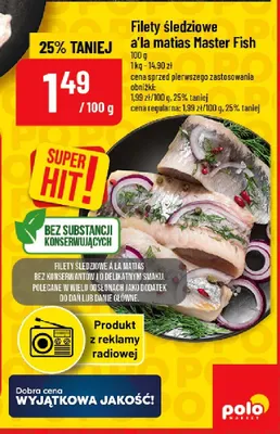 Filety śledziowe a'la matias Master Fish promocja w POLOmarket