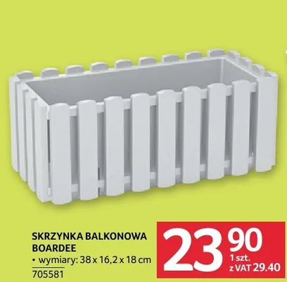 Skrzynka balkonowa Boardee wymiary 38 x 16,2 x 18 cm promocja w Selgros