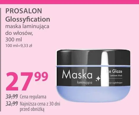 Maska laminująca do włosów Glossyfication promocja w Hebe