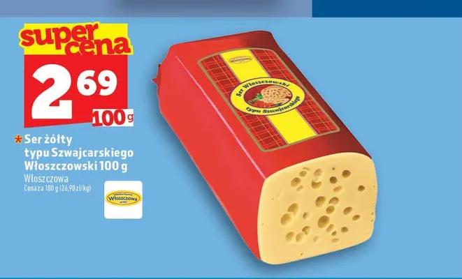 Ser żółty typu szwajcarskiego Włoszczowski Włoszczowa promocja w TOPAZ