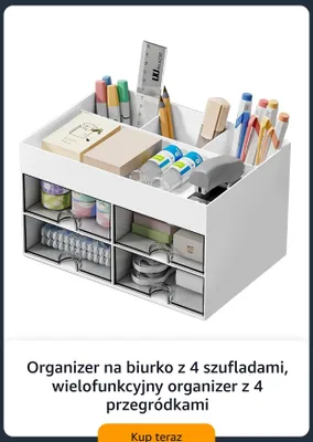 Organizer na biurko z 4 szufladami wielofunkcyjny organizer z 4 przegródkami promocja w Amazon