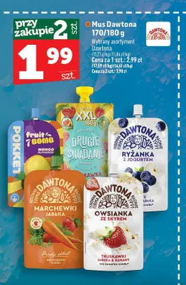 Mus Dawtona marchewki jabłka promocja w TOPAZ