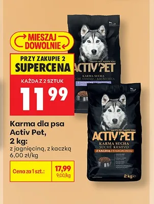 Sucha karma dla psa Activ Pet z kaczką promocja w Biedronka
