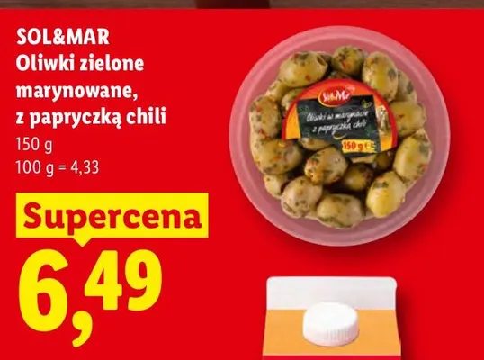 Oliwki zielone marynowane z papryczką chili Sol & Mar promocja w Lidl