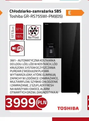 Chłodziarko-zamrażarka SBS Toshiba GR-RS755WI-PMJ(05) promocja w kakto.pl