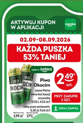 Piwo Okocim promocja w Żabka