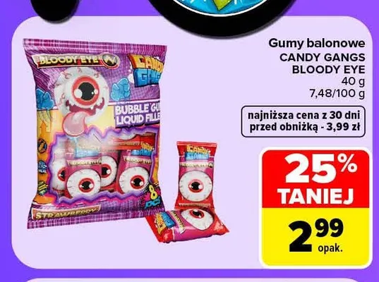 Gumy balonowe Candy Gangs Bloody Eye promocja w Carrefour