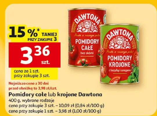 Pomidory całe lub krojone Dawtona promocja w Auchan