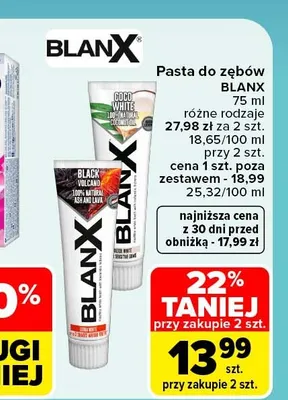 Pasta do zębów BlanX Extra White promocja w Carrefour Market