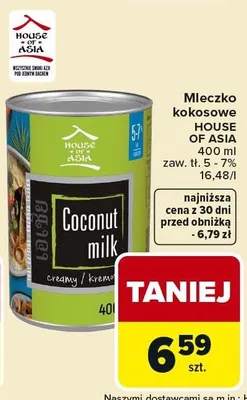 Mleczko kokosowe House of Asia promocja w Carrefour