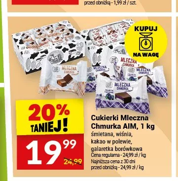 Cukierki Mleczna Chmurka AIM wiśnia promocja w Twój Market