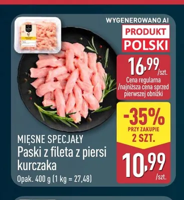 Paski z fileta z piersi kurczaka Mięsne Specjały promocja w Aldi