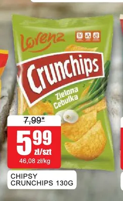 Chipsy Crunchips Zielona Cebulka promocja w Bingo