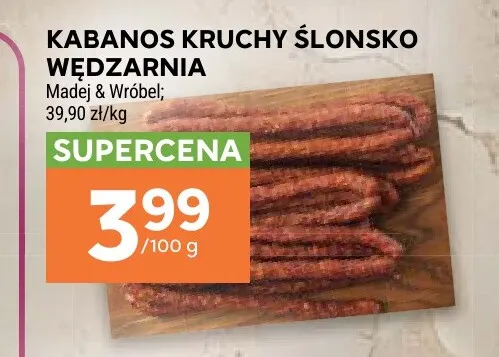 Kabanos kruchy Ślonsko Wędzarnia Madej & Wróbel promocja w Stokrotka