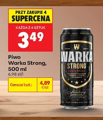 Piwo Warka Strong promocja w Biedronka