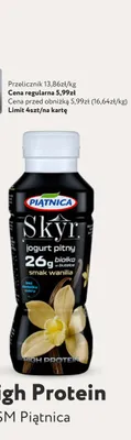 Jogurt pitny Skyr High Protein waniliowy Piątnica promocja w Market Point