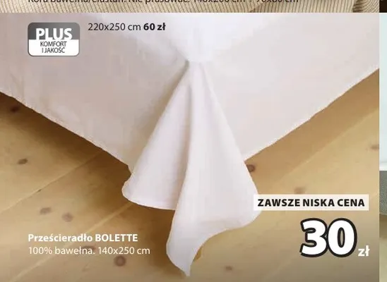 Prześcieradło Bolette 140x250 cm promocja w Jysk