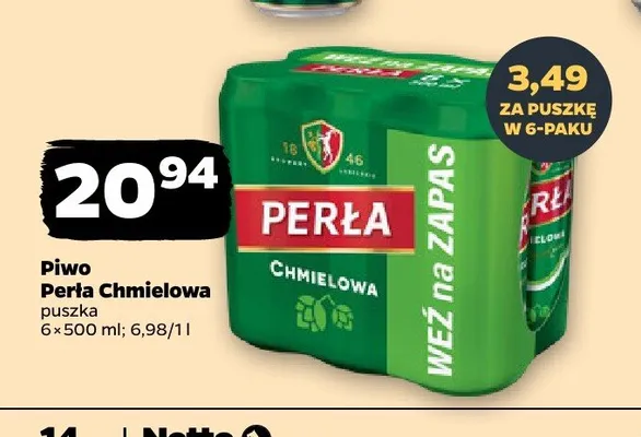 Piwo Perła Chmielowa 6-pak 500 ml promocja w Netto