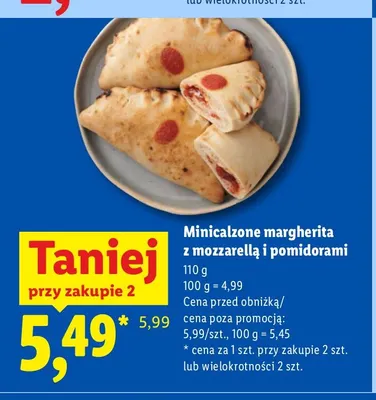 Minicalzone margherita z mozzarellą i pomidorami promocja w Lidl
