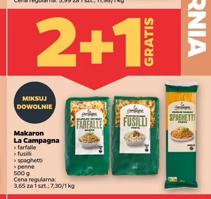 Makaron La Campagna penne promocja w Netto