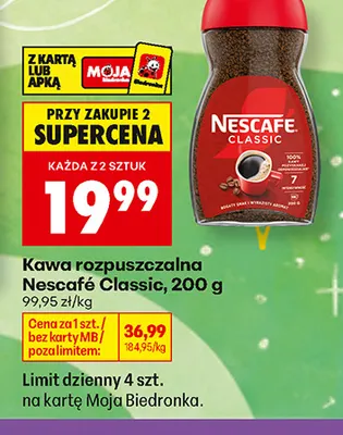 Kawa rozpuszczalna Nescafé Classic promocja w Biedronka
