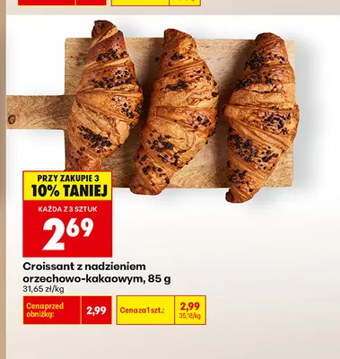 Croissant z nadzieniem orzechowo-kakaowym promocja w Biedronka