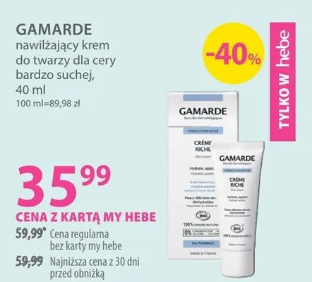 Nawilżający krem do twarzy dla cery bardzo suchej promocja w Hebe