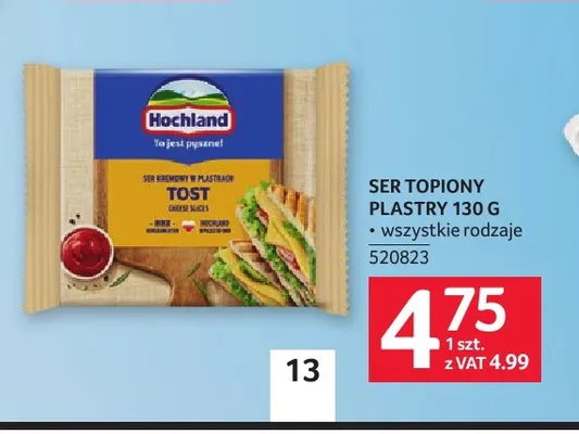 Ser topiony w plastrach Hochland promocja w Selgros