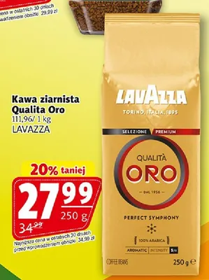 Kawa ziarnista Qualita Oro Lavazza promocja w Prim Market