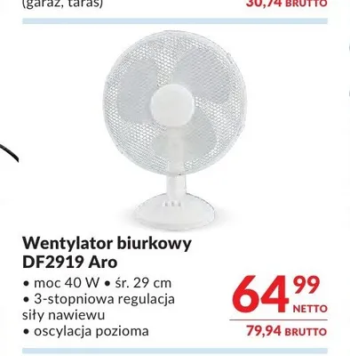 Wentylator biurkowy DF2919 Aro promocja w Makro