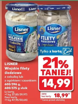 Filety Lisner wiejskie śledziowe z ogórkiem i czosnkiem promocja w Kaufland